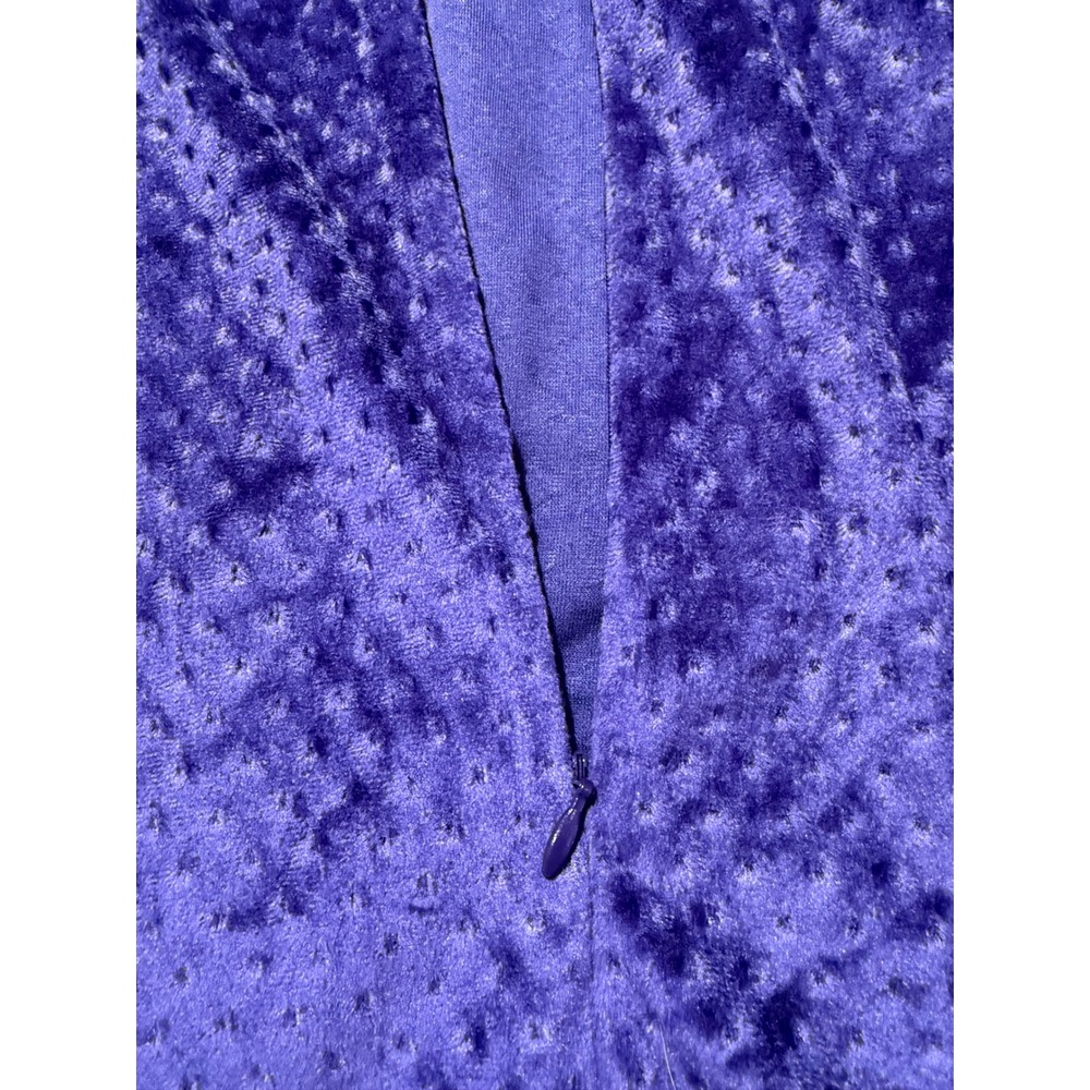 Donna Richard Gilligan O'Malley Vintage Purple Velvet Ruffle Maxi Robe USA Made - Picture 13 of 16